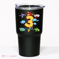 3rd Birthday Boy Airplane Pilot 3 Years Birthday Tumbler thumb 0