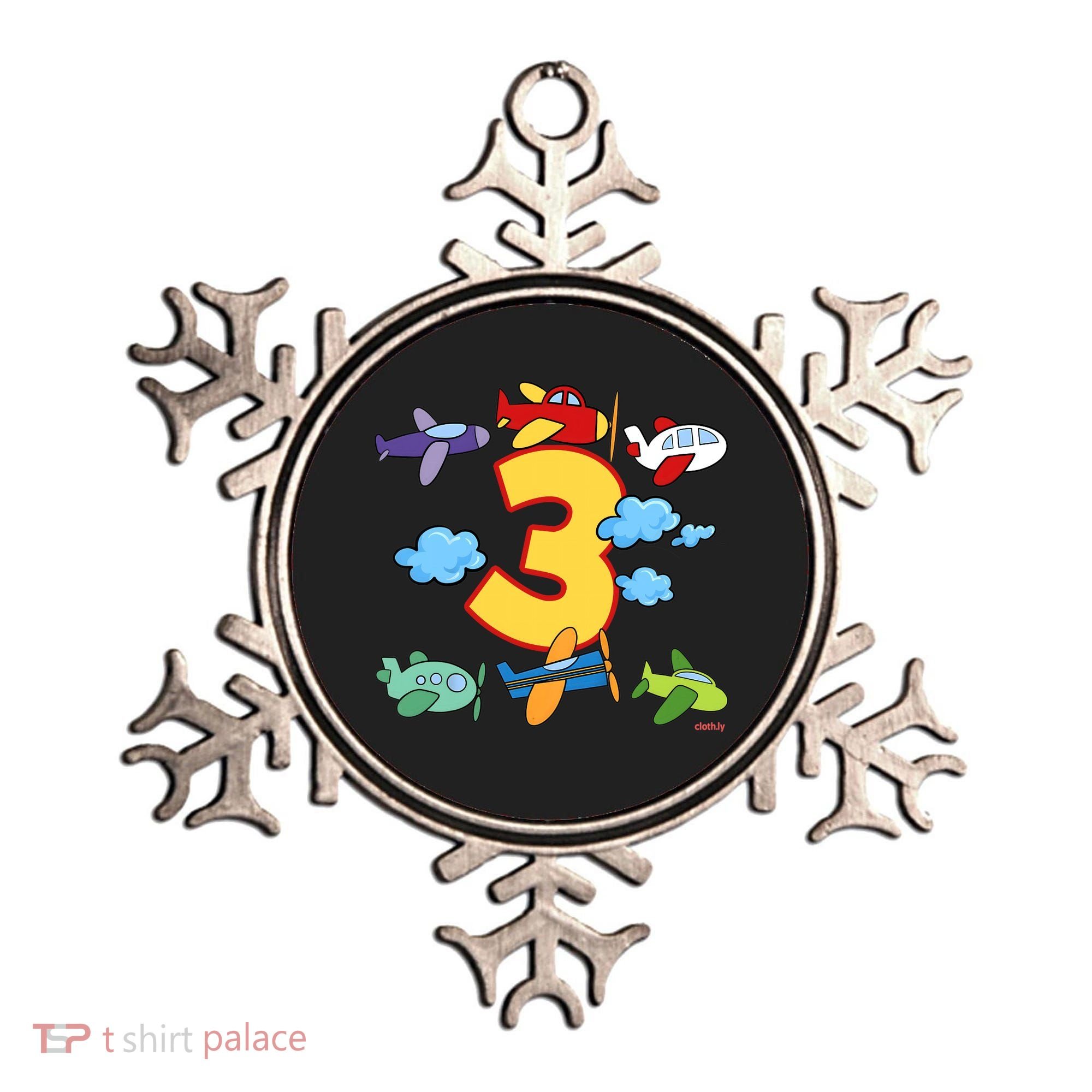 3rd Birthday Boy Airplane Pilot 3 Years Birthday Ornament
