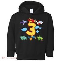 3rd Birthday Boy Airplane Pilot 3 Years Birthday Toddler Hoodie thumb 0