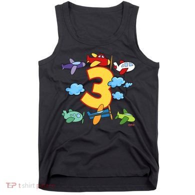 3rd Birthday Boy Airplane Pilot 3 Years Birthday Tank Top