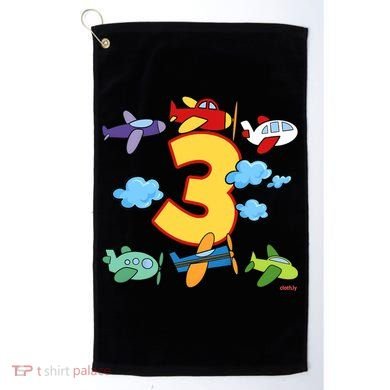 3rd Birthday Boy Airplane Pilot 3 Years Birthday Golf Towel