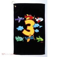 3rd Birthday Boy Airplane Pilot 3 Years Birthday Golf Towel thumb 0