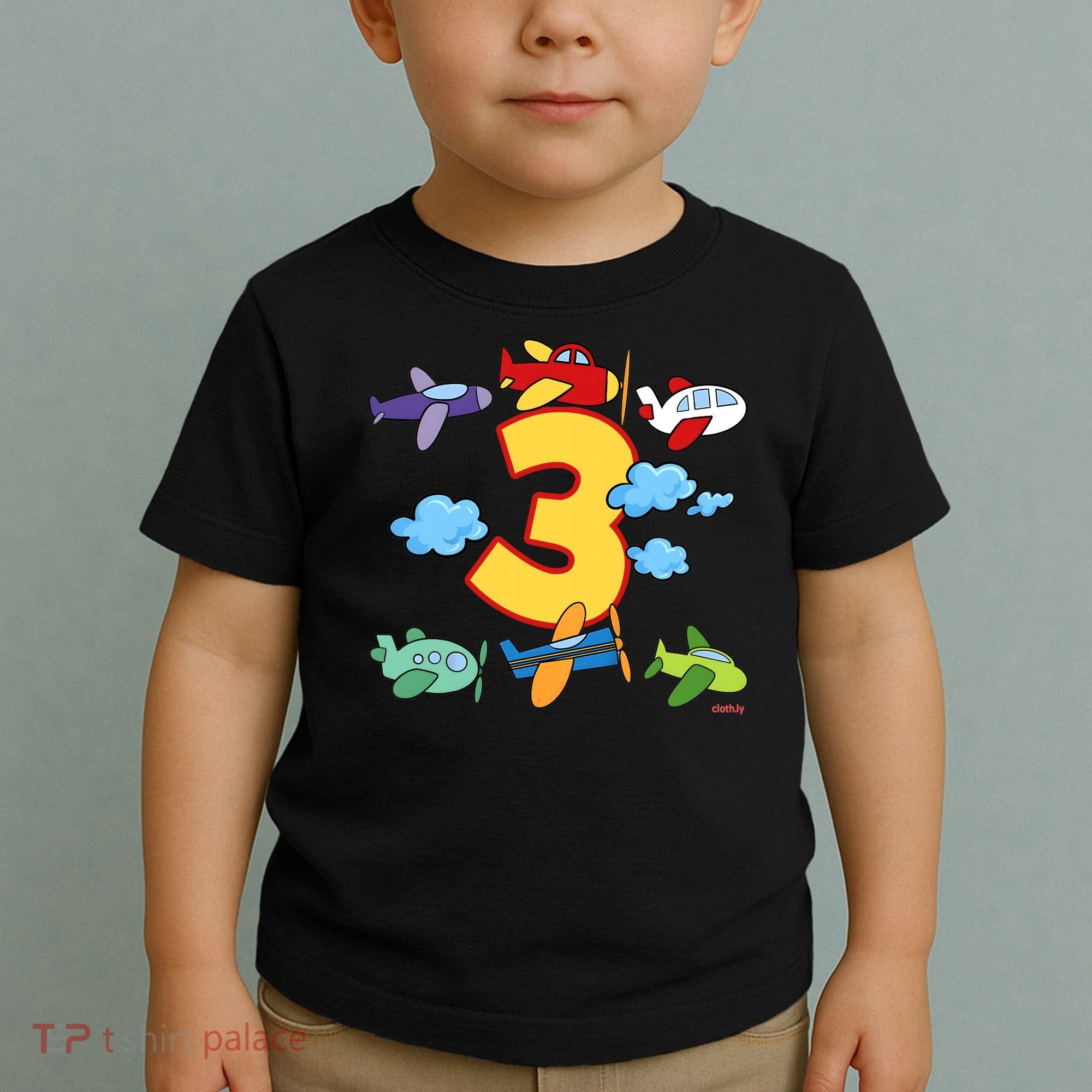 3rd Birthday Boy Airplane Pilot 3 Years Birthday Toddler T-Shirt