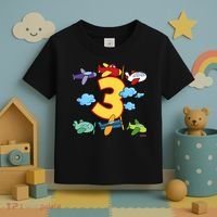 3rd Birthday Boy Airplane Pilot 3 Years Birthday Toddler T-Shirt thumb 3