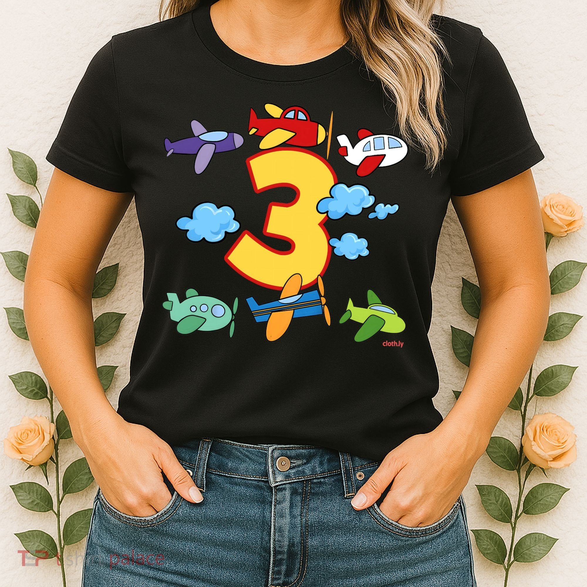 3rd Birthday Boy Airplane Pilot 3 Years Birthday Women's T-Shirt