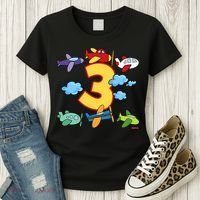 3rd Birthday Boy Airplane Pilot 3 Years Birthday Women's T-Shirt thumb 3