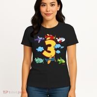 3rd Birthday Boy Airplane Pilot 3 Years Birthday Women's T-Shirt thumb 4