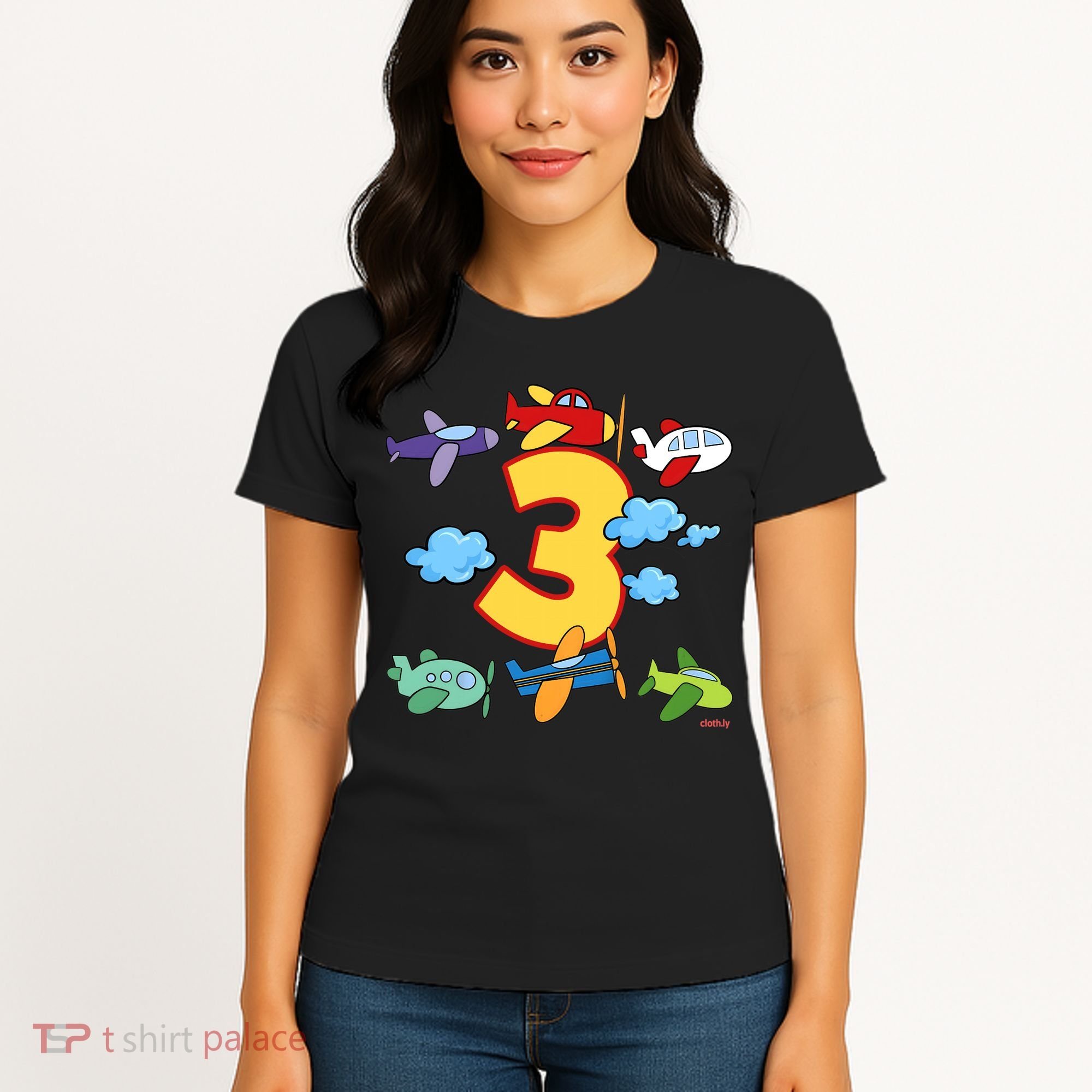 3rd Birthday Boy Airplane Pilot 3 Years Birthday Women's T-Shirt