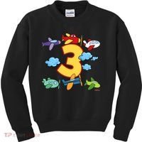 3rd Birthday Boy Airplane Pilot 3 Years Birthday Kids Sweatshirt thumb 0
