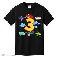3rd Birthday Boy Airplane Pilot 3 Years Birthday Kids T-Shirt thumb 0