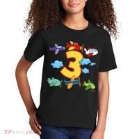 3rd Birthday Boy Airplane Pilot 3 Years Birthday Kids T-Shirt thumb 2