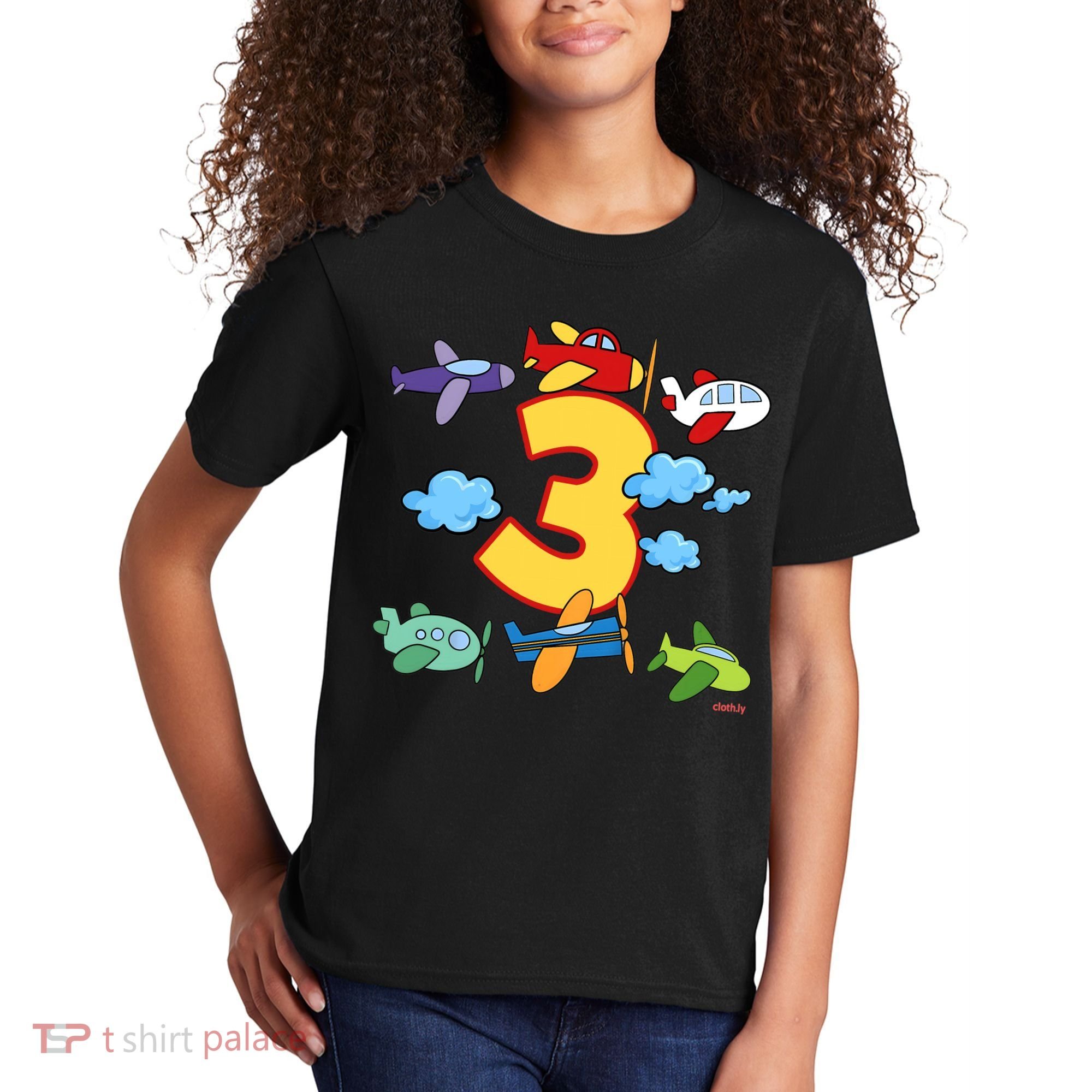 3rd Birthday Boy Airplane Pilot 3 Years Birthday Kids T-Shirt