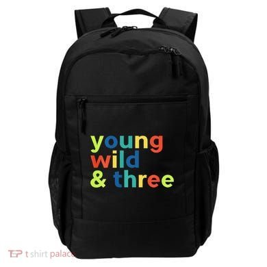 3rd Birthday Boy Funny Young Wild & Three Backpack