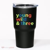 3rd Birthday Boy Funny Young Wild & Three Tumbler thumb 0