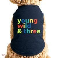 3rd Birthday Boy Funny Young Wild & Three Doggie Tank thumb 0