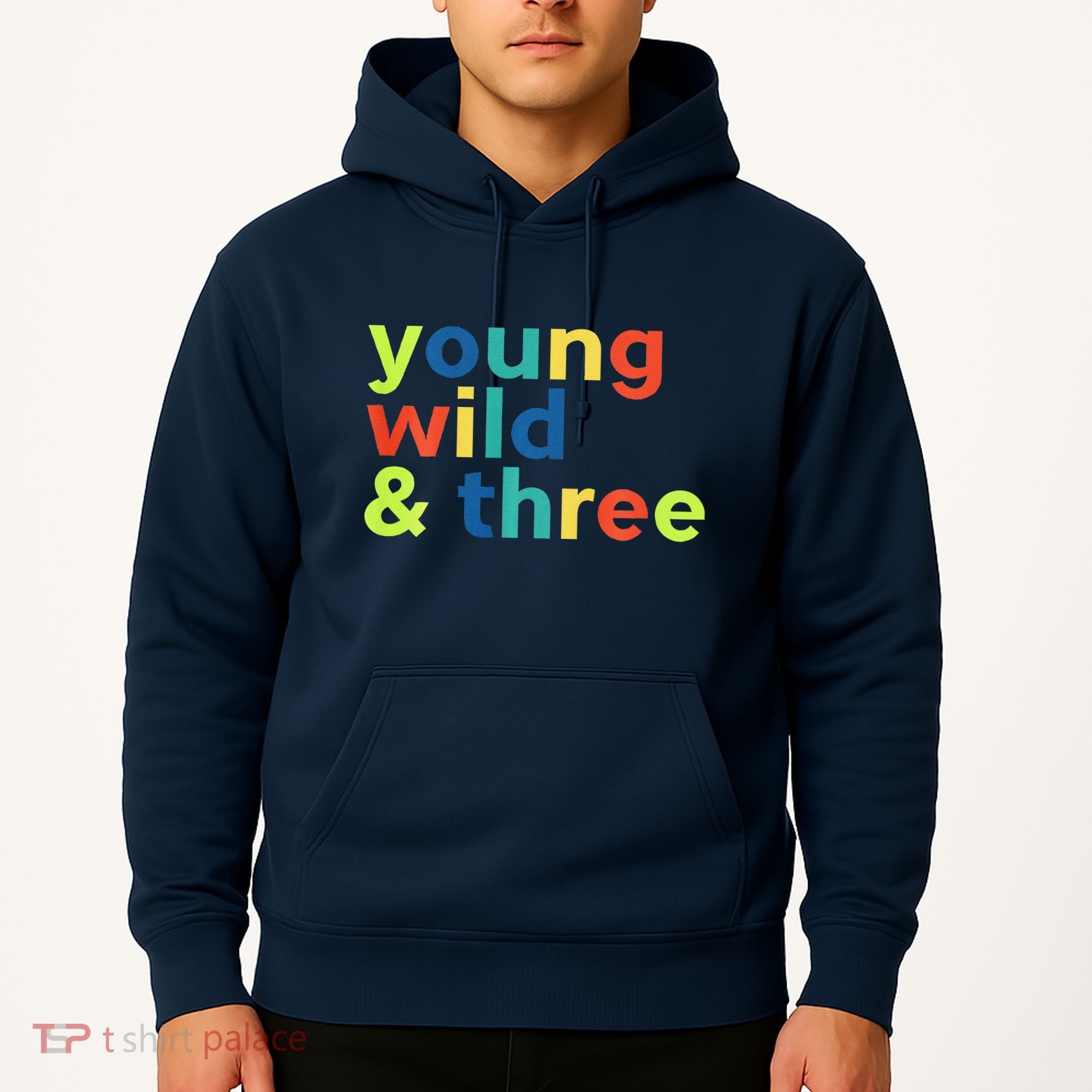 3rd Birthday Boy Funny Young Wild & Three Hoodie