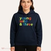 3rd Birthday Boy Funny Young Wild & Three Hoodie thumb 5