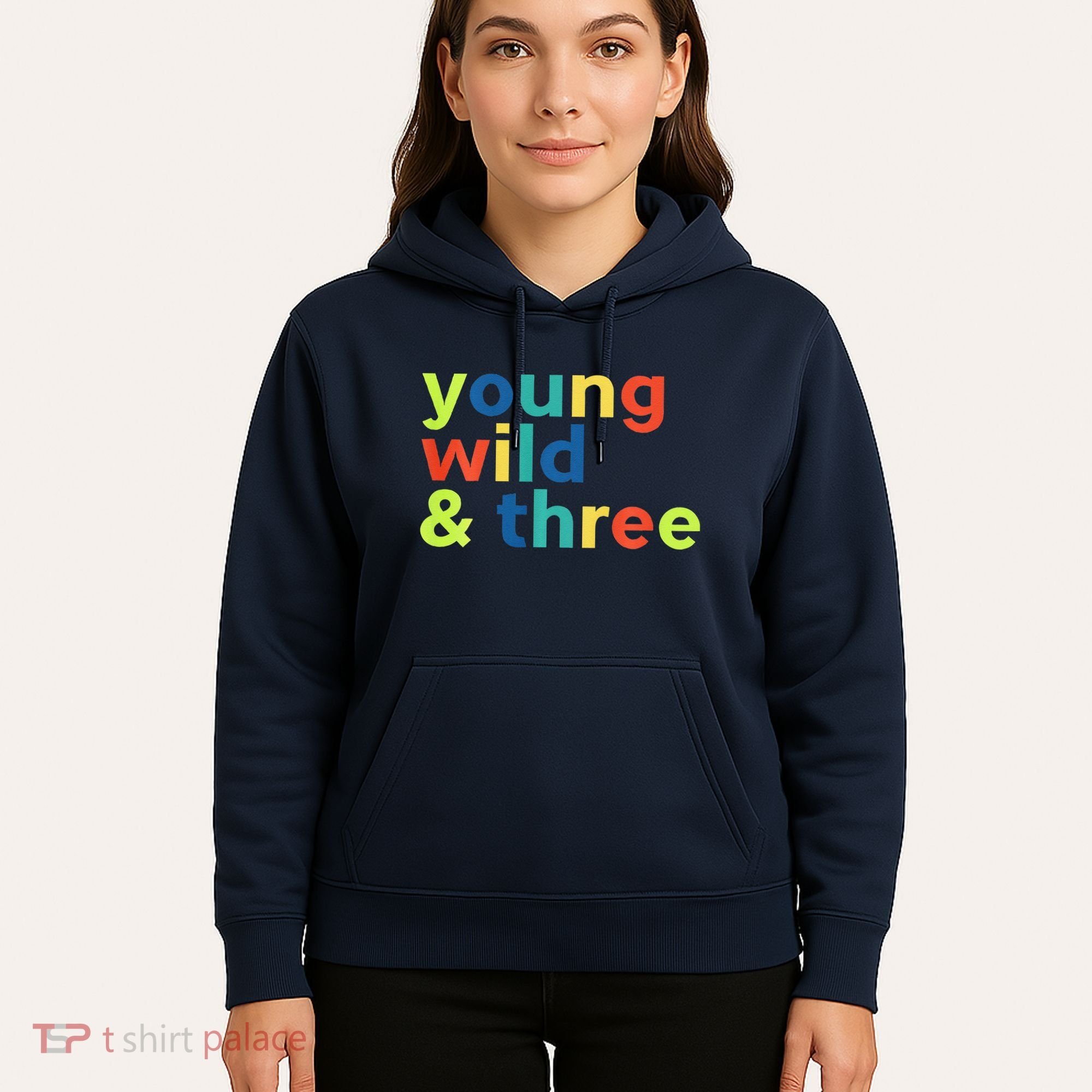3rd Birthday Boy Funny Young Wild & Three Hoodie
