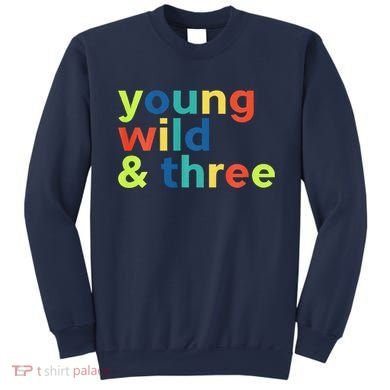 3rd Birthday Boy Funny Young Wild & Three Sweatshirt