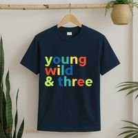 3rd Birthday Boy Funny Young Wild & Three T-Shirt thumb 2