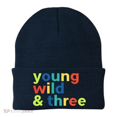 3rd Birthday Boy Funny Young Wild & Three Beanie