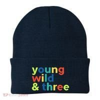 3rd Birthday Boy Funny Young Wild & Three Beanie thumb 0