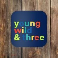3rd Birthday Boy Funny Young Wild & Three Coaster thumb 0