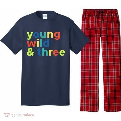 3rd Birthday Boy Funny Young Wild & Three Pajama Set