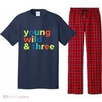3rd Birthday Boy Funny Young Wild & Three Pajama Set thumb 0