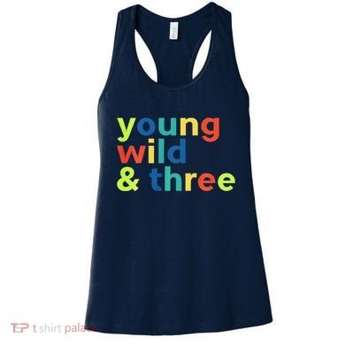 3rd Birthday Boy Funny Young Wild & Three Women's Tank Top