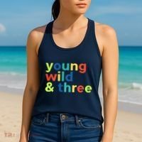 3rd Birthday Boy Funny Young Wild & Three Women's Tank Top thumb 2