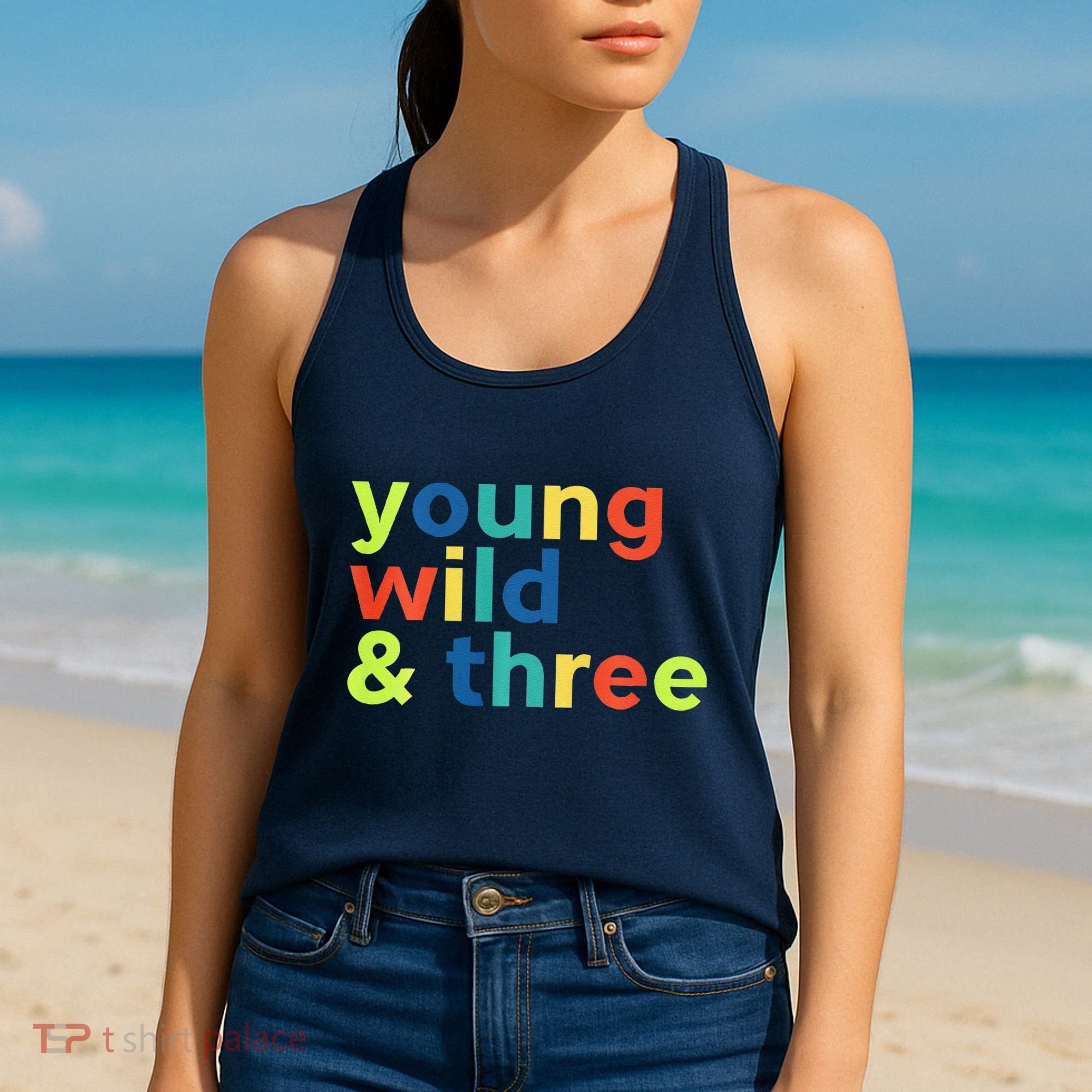 3rd Birthday Boy Funny Young Wild & Three Women's Tank Top