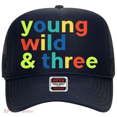 3rd Birthday Boy Funny Young Wild & Three Hat