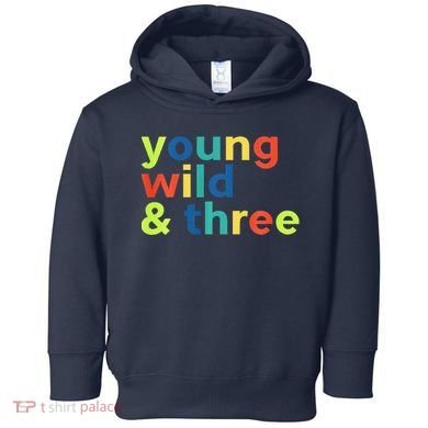 3rd Birthday Boy Funny Young Wild & Three Toddler Hoodie