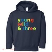 3rd Birthday Boy Funny Young Wild & Three Toddler Hoodie thumb 0