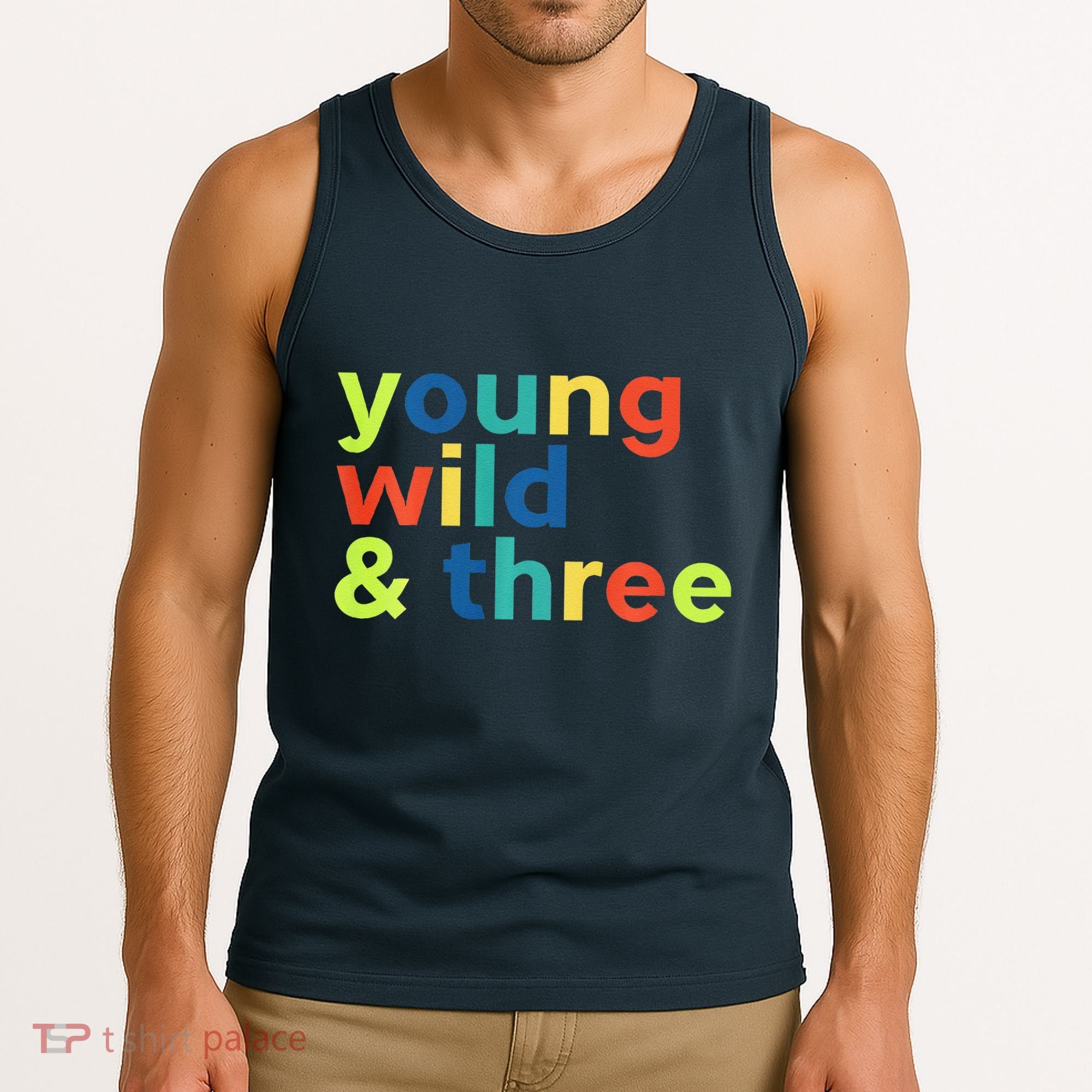 3rd Birthday Boy Funny Young Wild & Three Tank Top