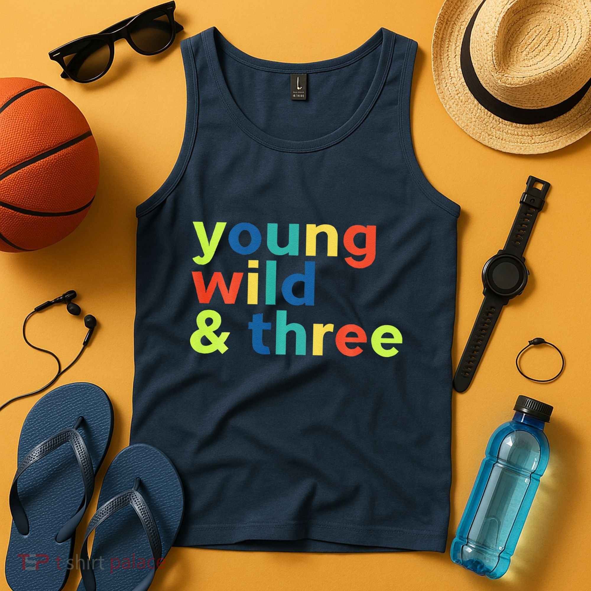 3rd Birthday Boy Funny Young Wild & Three Tank Top