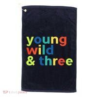 3rd Birthday Boy Funny Young Wild & Three Golf Towel thumb 0