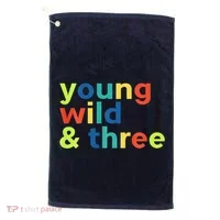 3rd Birthday Boy Funny Young Wild & Three Golf Towel thumb 0