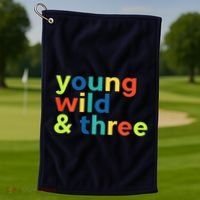 3rd Birthday Boy Funny Young Wild & Three Golf Towel thumb 1
