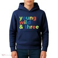 3rd Birthday Boy Funny Young Wild & Three Kids Hoodie thumb 4