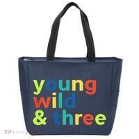 3rd Birthday Boy Funny Young Wild & Three Tote Bag thumb 0