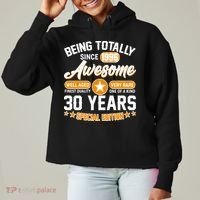 30th Birthday Being Totally Awesome Since 1996 Special Edition  Ladies Heavyweight Boxy Pullover Hoodie thumb 0