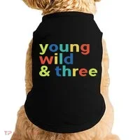 3rd Birthday Boy Funny Young Wild & Three Doggie Tank thumb 0