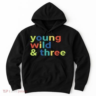 3rd Birthday Boy Funny Young Wild & Three Hoodie
