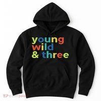 3rd Birthday Boy Funny Young Wild & Three Hoodie thumb 0
