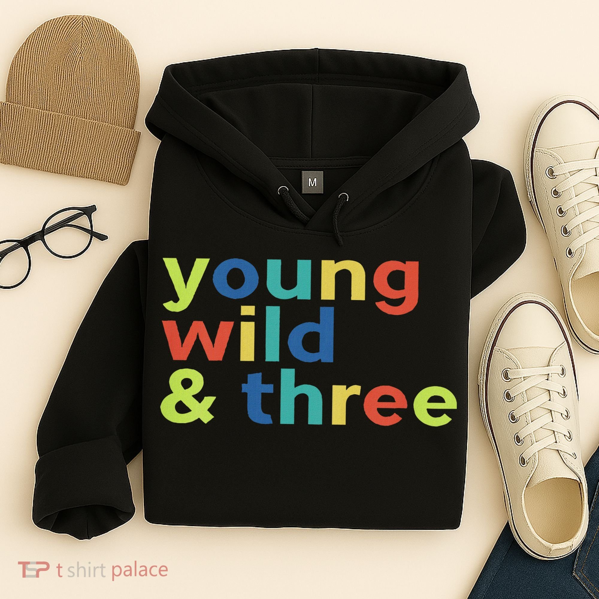 3rd Birthday Boy Funny Young Wild & Three Hoodie