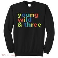 3rd Birthday Boy Funny Young Wild & Three Sweatshirt thumb 0