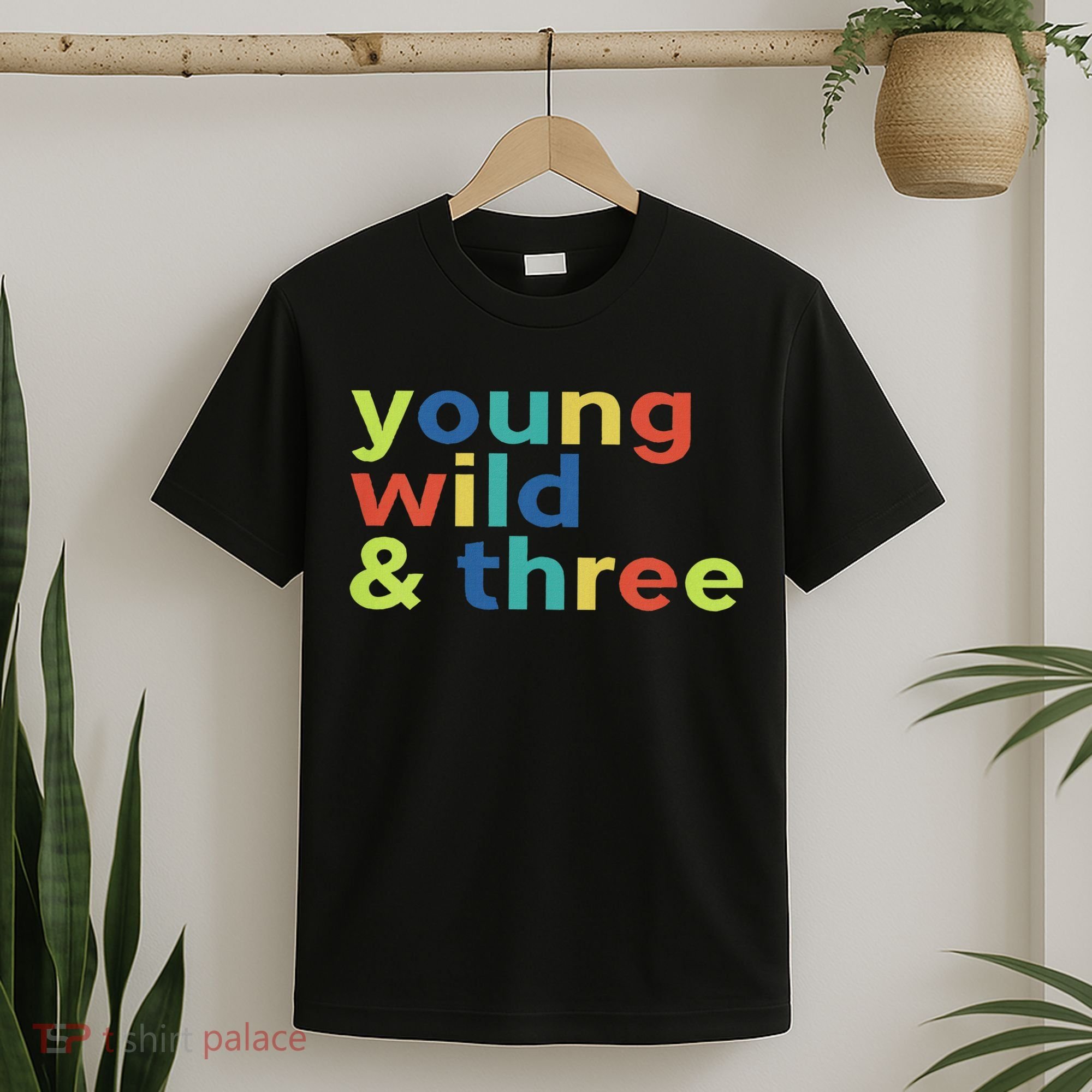 3rd Birthday Boy Funny Young Wild & Three T-Shirt
