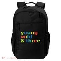 3rd Birthday Boy Funny Young Wild & Three Backpack thumb 0